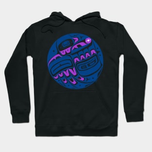 Raven Steals the Sun, teal and purple Hoodie